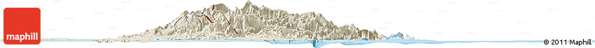 Shaded Relief Horizon Map of Musandam