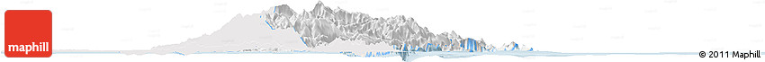 Silver Style Horizon Map of Musandam, single color outside