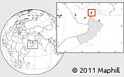 Blank Location Map of Musandam, highlighted country, within the entire country