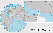 Gray Location Map of Musandam, highlighted country