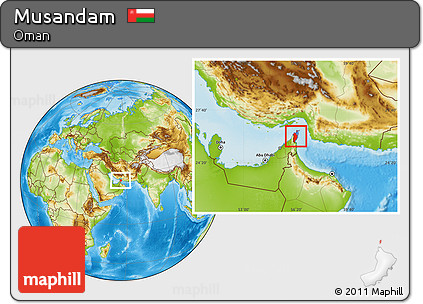Physical Location Map of Musandam