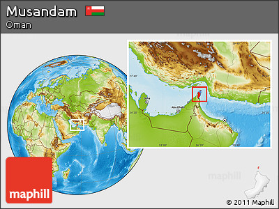 Physical Location Map of Musandam