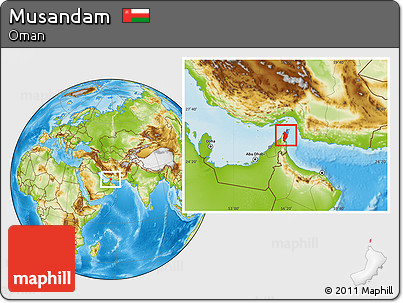 Physical Location Map of Musandam