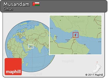 Savanna Style Location Map of Musandam