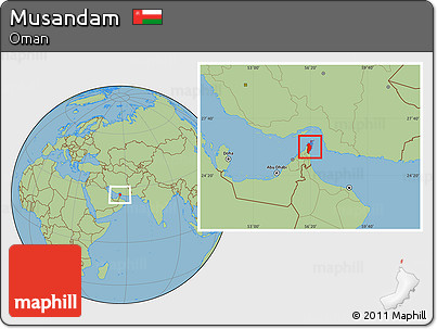 Savanna Style Location Map of Musandam