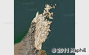 Satellite Map of Musandam, darken