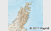 Satellite Map of Musandam, shaded relief outside