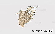 Satellite Panoramic Map of Musandam, cropped outside