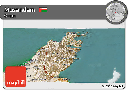 Satellite Panoramic Map of Musandam