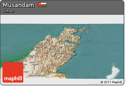 Satellite Panoramic Map of Musandam