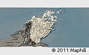 Shaded Relief Panoramic Map of Musandam, darken