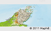 Shaded Relief Panoramic Map of Musandam, physical outside
