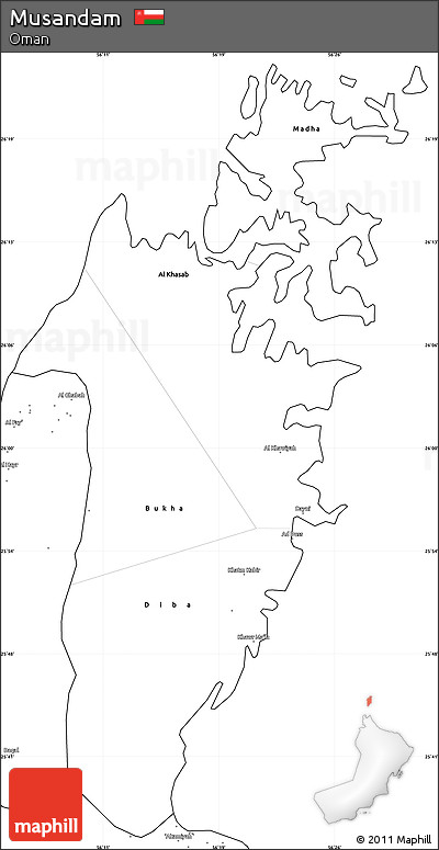 Blank Simple Map of Musandam