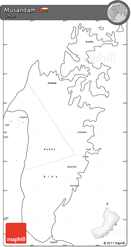 Blank Simple Map of Musandam