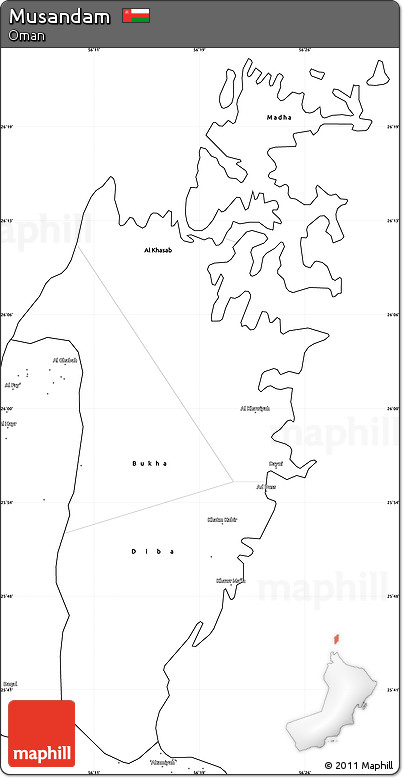 Blank Simple Map of Musandam