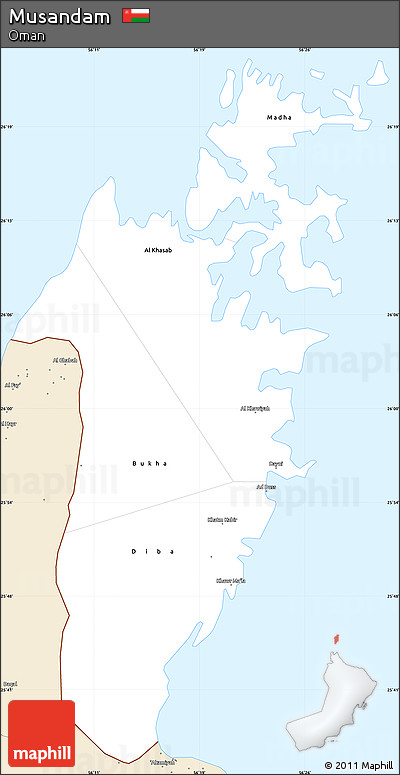 Classic Style Simple Map of Musandam