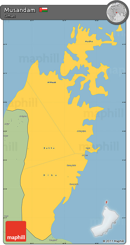 Savanna Style Simple Map of Musandam