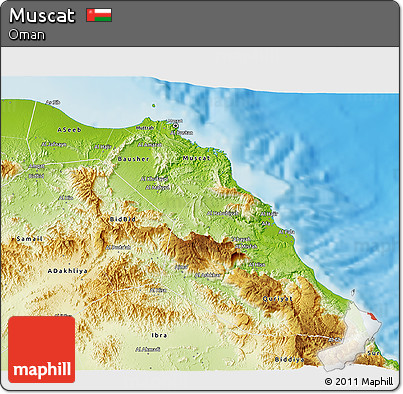 Physical 3D Map of Muscat