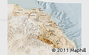 Satellite 3D Map of Muscat, lighten