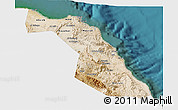 Satellite 3D Map of Muscat, single color outside