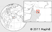 Blank Location Map of Muttrah, highlighted country, highlighted parent region