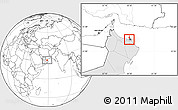 Blank Location Map of Muttrah, highlighted country