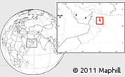 Blank Location Map of Muttrah, highlighted parent region, within the entire country