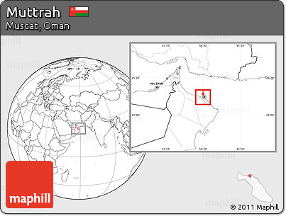 Blank Location Map of Muttrah, highlighted parent region