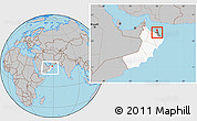 Gray Location Map of Muttrah, highlighted country, highlighted parent region, within the entire country