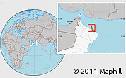 Gray Location Map of Muttrah, highlighted country, highlighted parent region