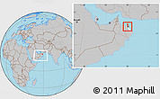 Gray Location Map of Muttrah, highlighted parent region, within the entire country