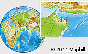Physical Location Map of Muttrah, highlighted parent region