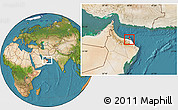 Satellite Location Map of Muttrah, highlighted parent region