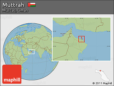 Savanna Style Location Map of Muttrah