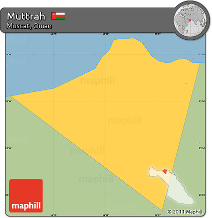 Savanna Style Simple Map of Muttrah