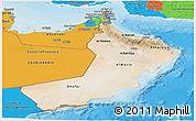 Satellite Panoramic Map of Oman, political outside