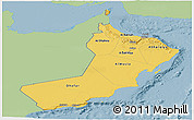 Savanna Style Panoramic Map of Oman, single color outside