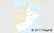 Classic Style Simple Map of Oman, single color outside