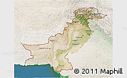 Satellite 3D Map of Pakistan, lighten, land only