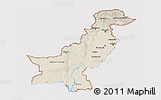 Shaded Relief 3D Map of Pakistan, cropped outside