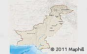 Shaded Relief 3D Map of Pakistan, lighten, land only