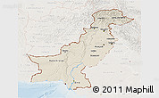 Shaded Relief 3D Map of Pakistan, lighten