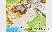 Shaded Relief 3D Map of Pakistan, physical outside