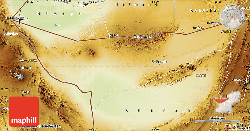 Physical Map of Chagai