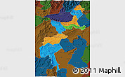 Political 3D Map of F.A.T.A., darken