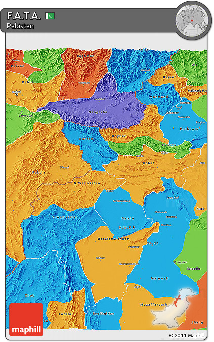 Political 3D Map of F.A.T.A.