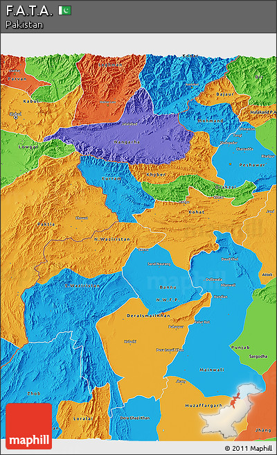 Political 3D Map of F.A.T.A.