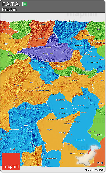 Political 3D Map of F.A.T.A.