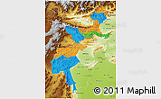 Political 3D Map of F.A.T.A., physical outside