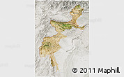 Satellite 3D Map of F.A.T.A., lighten, semi-desaturated